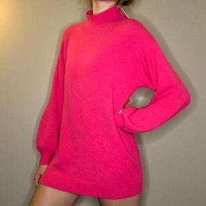 LOVERS + FRIENDS HOT PINK TURTLENECK DRESS